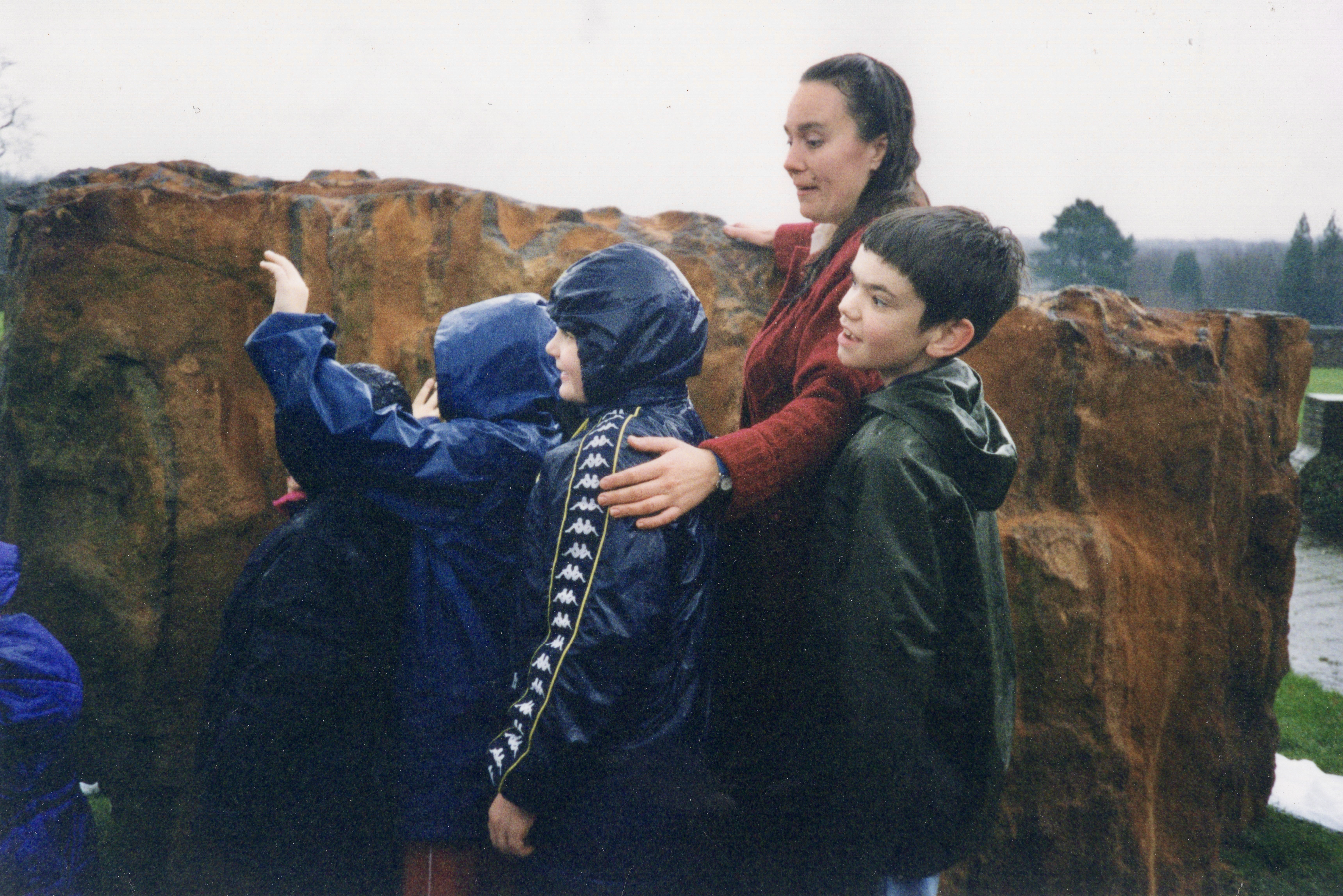 Children exploring The Millennium Stone